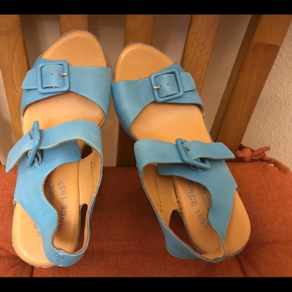 Kork Ease Turquoise Wedge Sandals